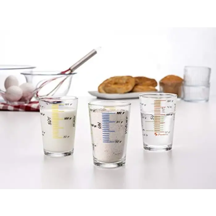 PAŞABAHÇE Arda Türkmen Ölçü Bardağı Seti - 3lü