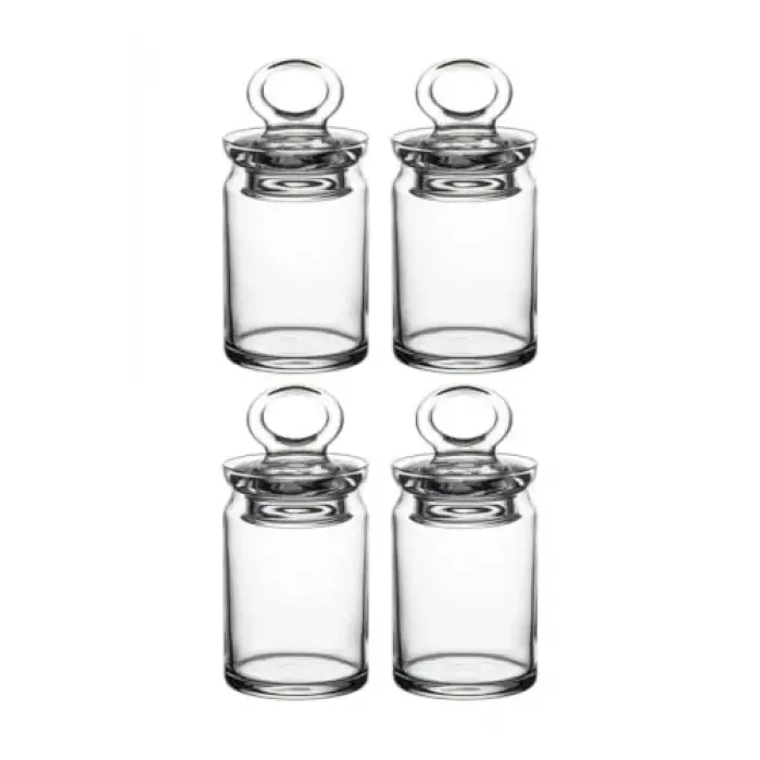 Paşabahçe Kitchen Mini Kavanoz Baharatlık, 4lü Set, Şeffaf Cam