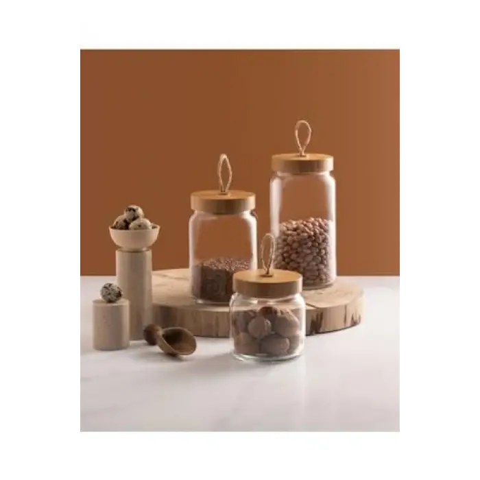 Paşabahçe-Woody 3lü Kavanoz Set
