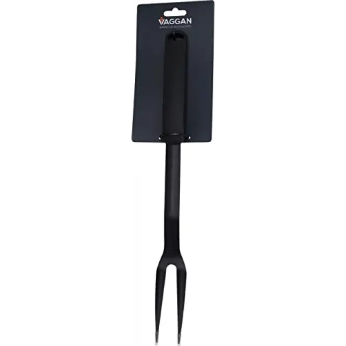 Paslanmaz çelik barbekü çatalları, siyah, 45 cm