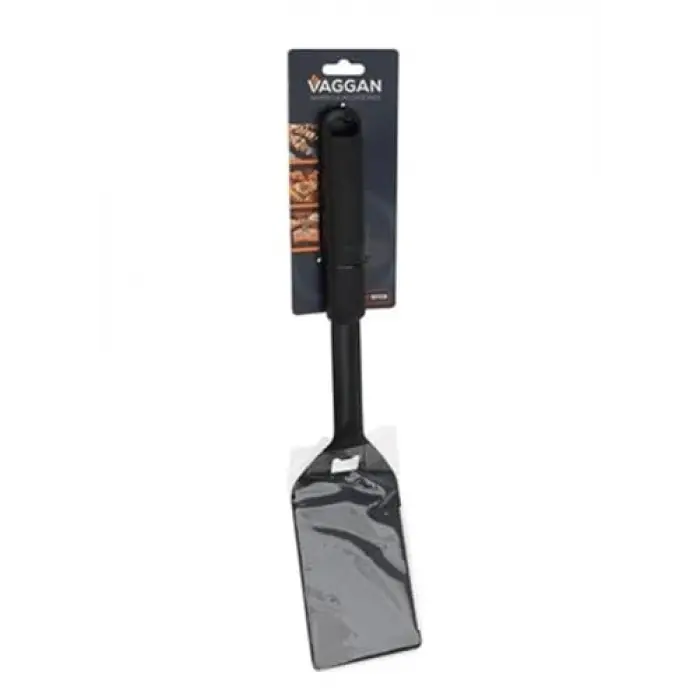 Paslanmaz çelik barbekü spatulası, siyah, 46 cm