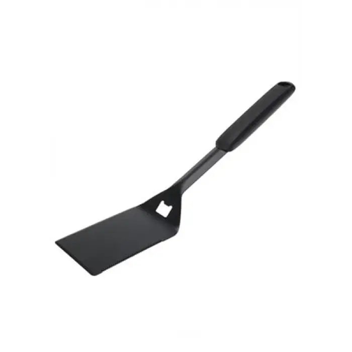 Paslanmaz çelik barbekü spatulası, siyah, 46 cm