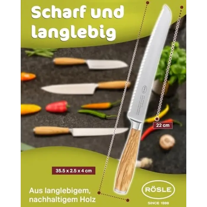 Paslanmaz Çelik Ekmek Bıçağı, 22 cm, 12134