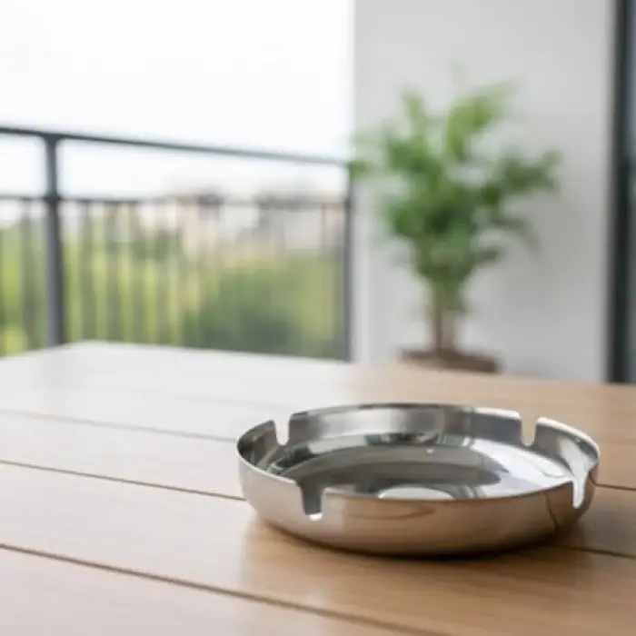 Paslanmaz Çelik Metal Küllük 12 cm – Dayanıklı
