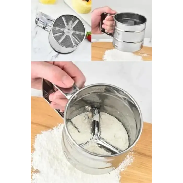 Paslanmaz Çelik Tetikli Un ve Şeker Eleği
