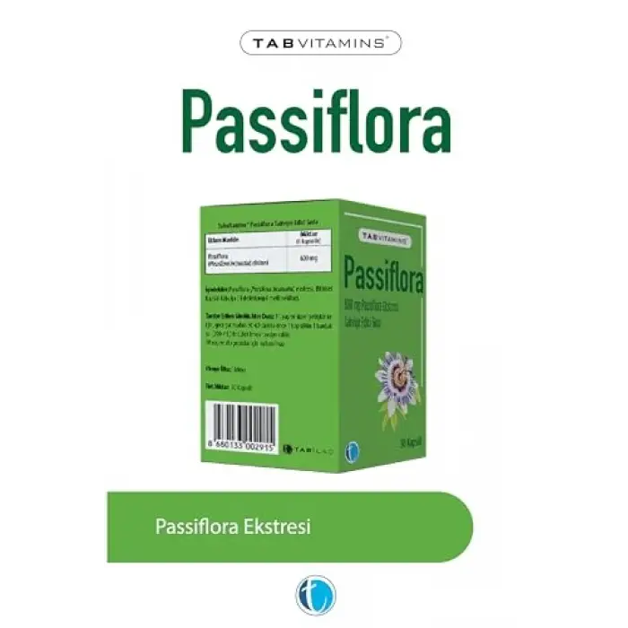 Passiflora 30 Bitkisel Kapsül Pasiflora 600 mg