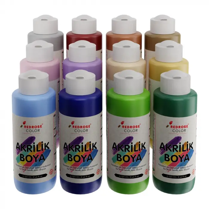 Pastel Renkler Akrilik Boya 12li Set 12x120 ml