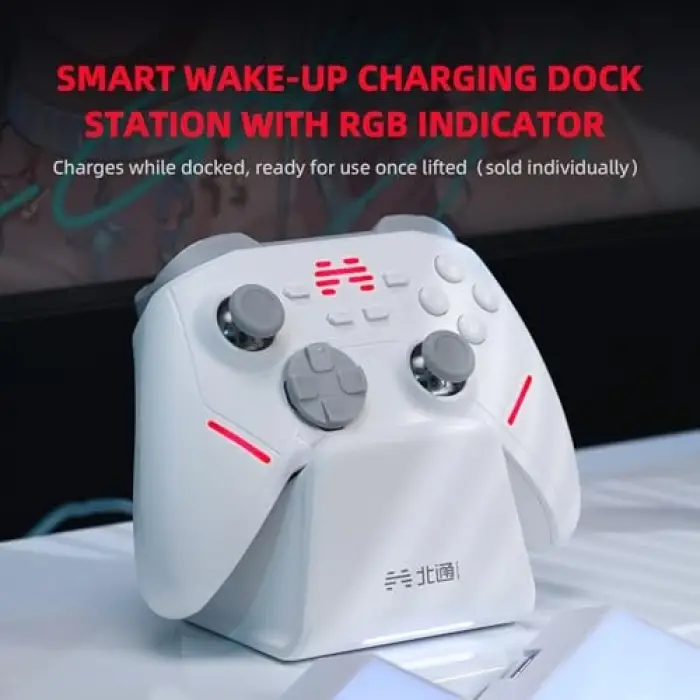 PC Wireless Controller with Mechanical Buttons; Tmr Joysticks & Triggers Gamepad Controller for PC Windows/Switch/Android, Enhanced Turbo/Macro, 1000Hz Report Rate PC Gaming Controller KP20