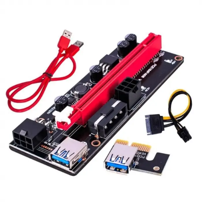 Pcı E 1X to 16X USB 3.0 Riser Ekran Kartı Bitcoin V009S 9.Nesil