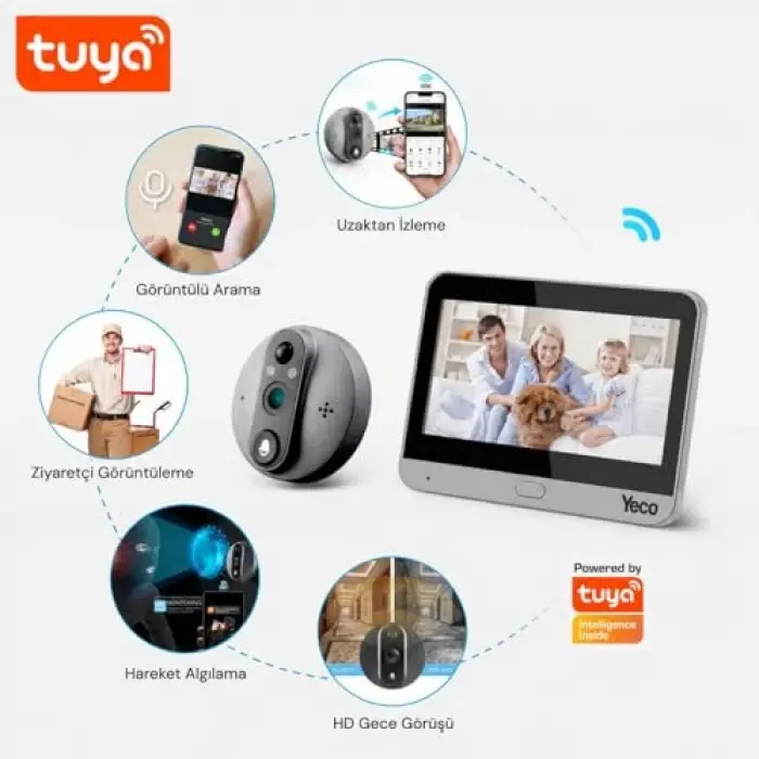 PD-20 Akıllı Kapı Zili – LCD Ekranlı, Mobil Uyumlu, Hareket Sensörlü