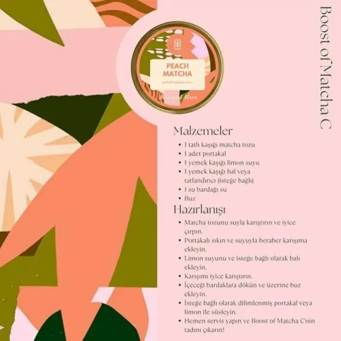 Peach Matcha - Şeftali Aromalı Matcha, 100 g