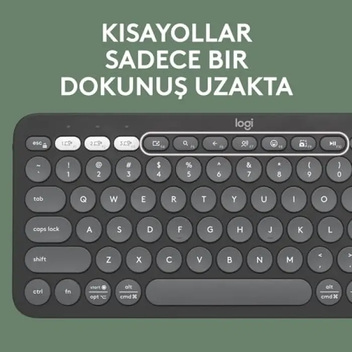 Pebble Keys 2 K380S 920-011859 Siyah TKL Q Kablosuz Klavye