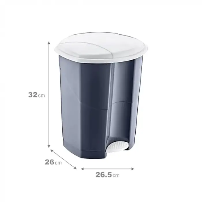 Pedallı Çöp Kovası, 11 L, Antrasit
