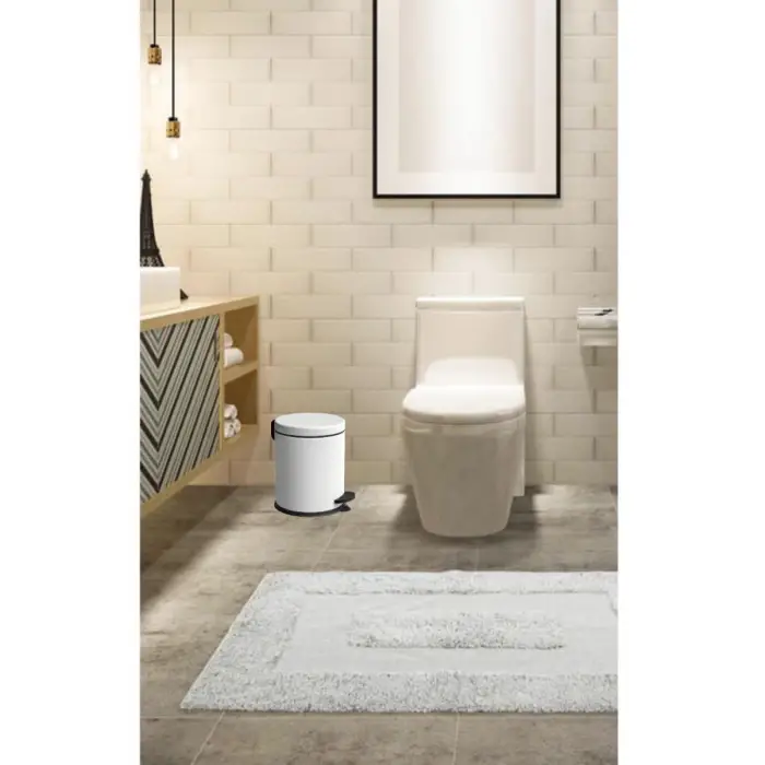 Pedallı Çöp Kovası, Beyaz, 5 L
