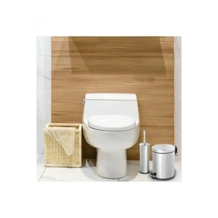 Pedallı Çöp Kovası Wc Fırça Set 3 lt Krom