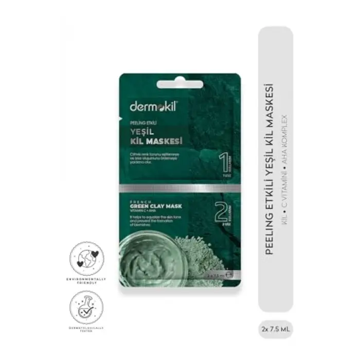 Peeling Etkili Yeşil Kil Maskesi 2x 7.5 ml