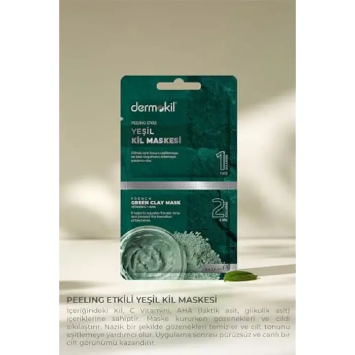 Peeling Etkili Yeşil Kil Maskesi 2x 7.5 ml