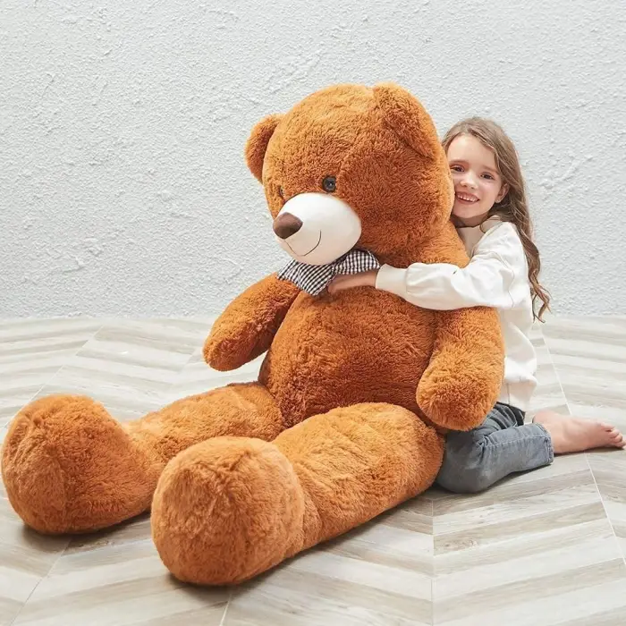 Pelüş 120 cm Papyonlu Sevimli Kahverengi Ayı