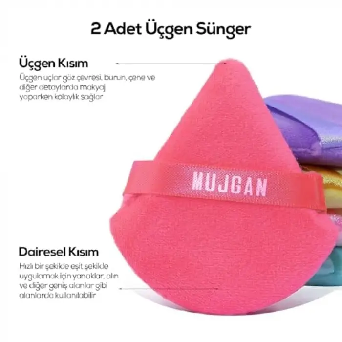 Pembe 2li Üçgen Makyaj Süngeri