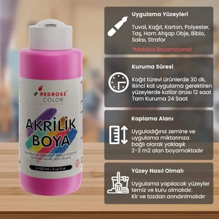 Pembe Akrilik Boya 120 ml