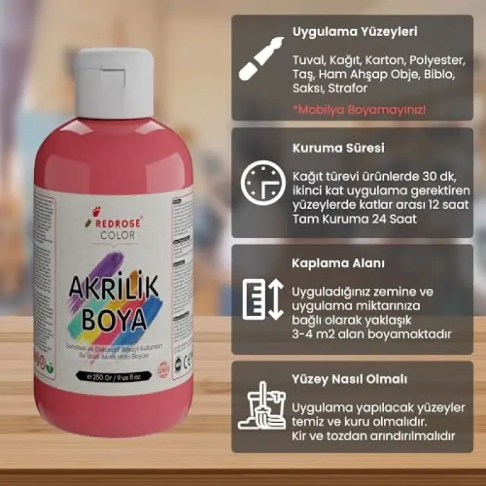Pembe Akrilik Boya 250 gr