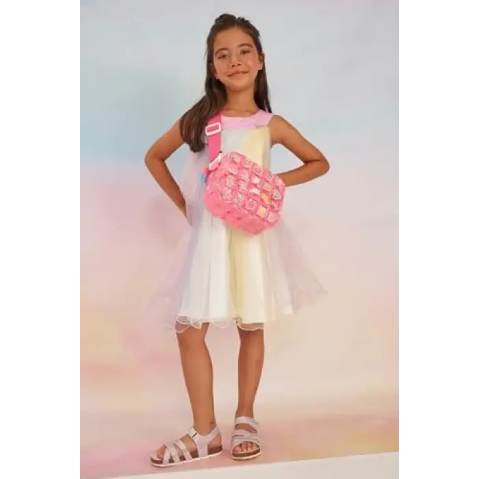 Pembe Baloncuklu Unicorn Postacı Çantası