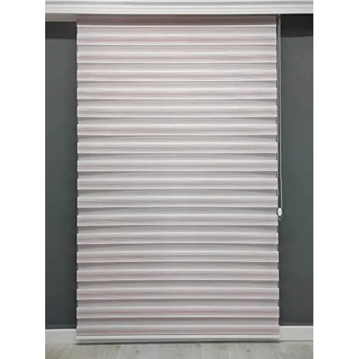 Pembe Beyaz Geçişli Zebra Stor (160x200)