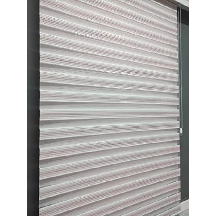 Pembe Beyaz Geçişli Zebra Stor (160x200)