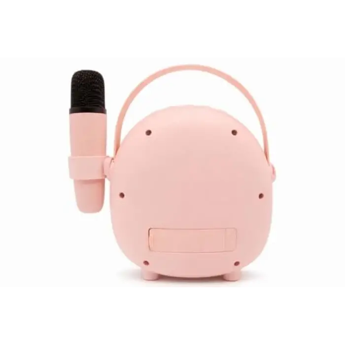 Pembe Bluetooth Karaoke Mikrofonu, Ahşap Tripodlu