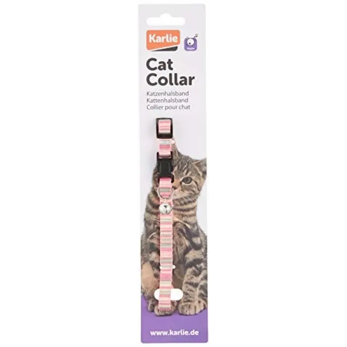 Pembe Çıngıraklı Kedi Boyun Tasması, 30 cm