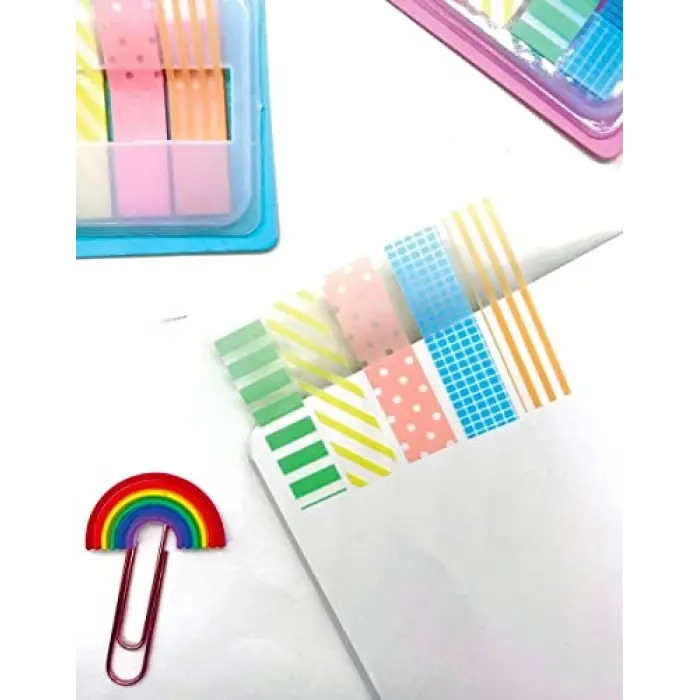 Pembe indeks sticker ve yapışkan not