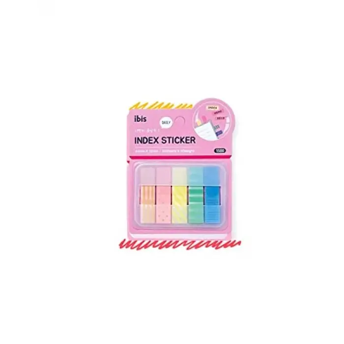 Pembe indeks sticker ve yapışkan not