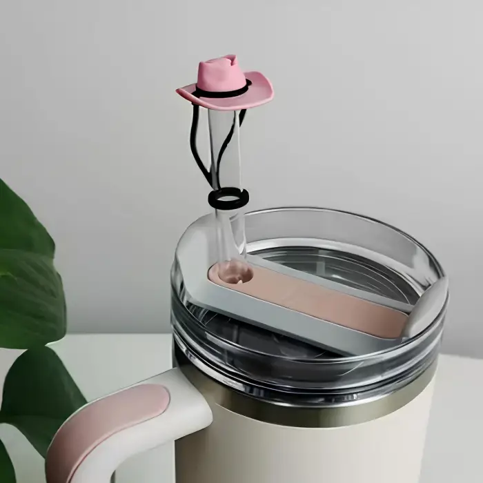 Pembe Kovboy Şapkası Pipet Tıpası, Stanley ile Uyumlu