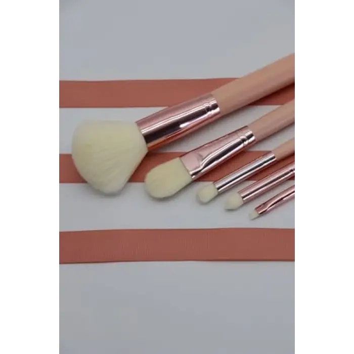 Pembe Makyaj Fırçası Seti, 5li