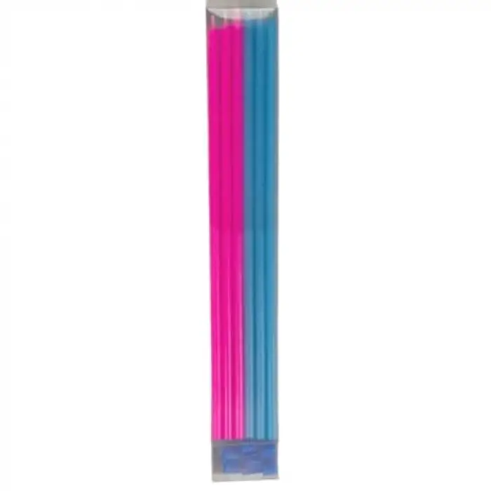 Pembe Mavi Çubuk Mum 20 cm 6 Adet