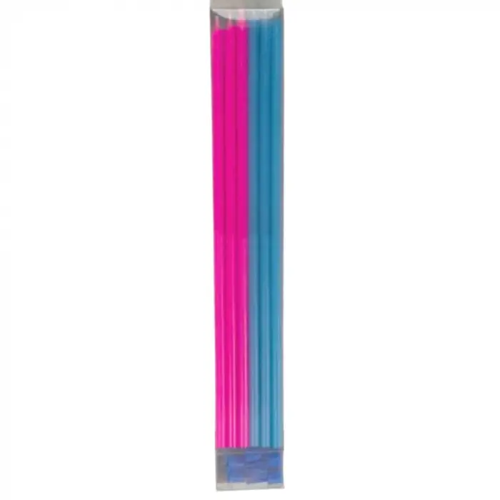 Pembe Mavi Çubuk Mum 20 cm 6 Adet