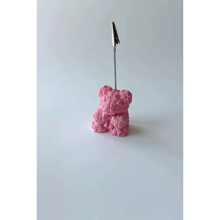 Pembe Mini Gül Ayıcık Not Tutacağı