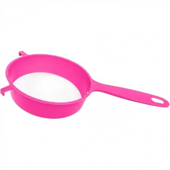 Pembe Plastik Saplı Süzgeç, 12 Ebat
