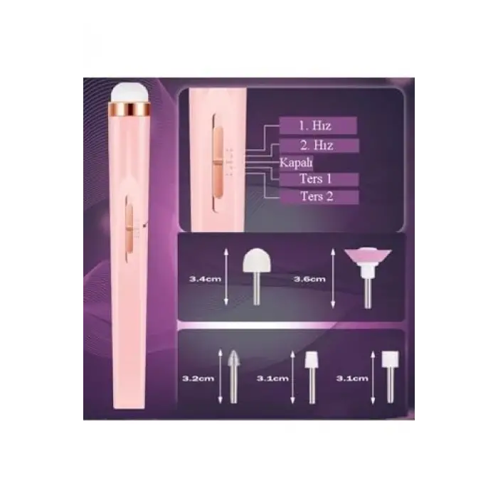 Pembe Şarjlı Manikür ve Pedikür Seti