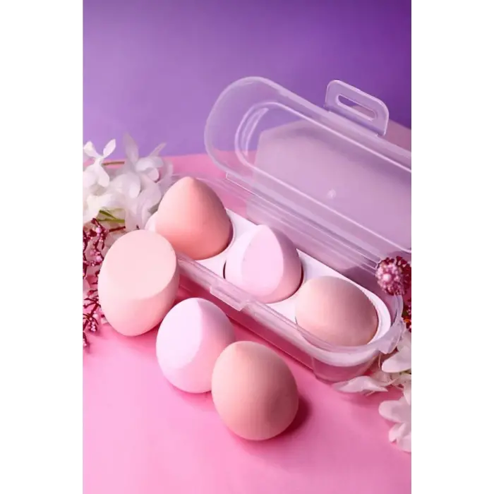 Pembe Standlı Makyaj Süngeri Seti, 3lü