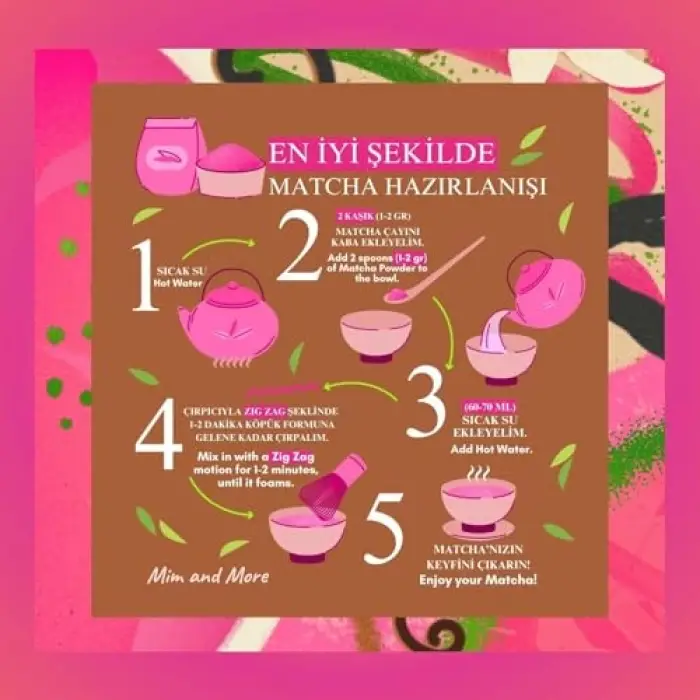Pembe Vanilya Aromalı Matcha Tozu 25 g