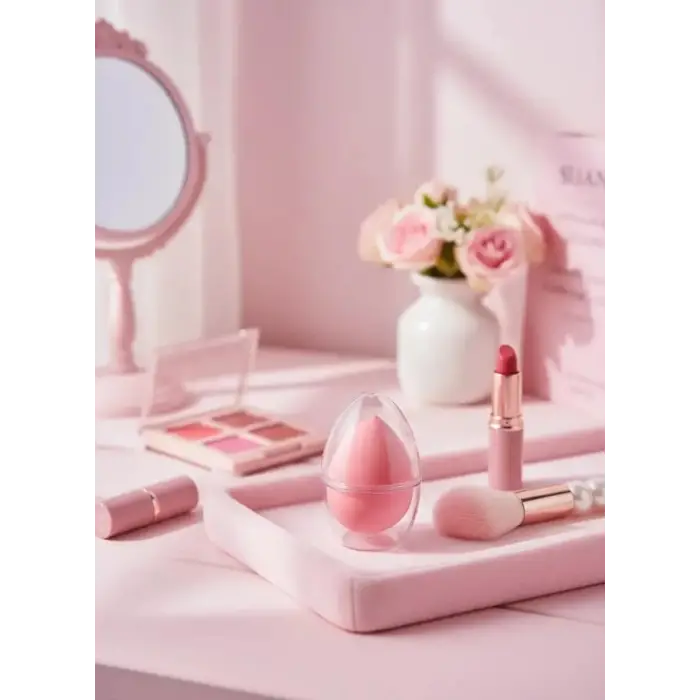 Pembe Yumurta Kapsüllü Makyaj Süngeri