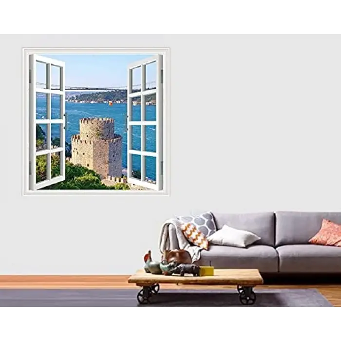 Pencere Poster Duvar, Yapışkanlı Sticker, Kağıdı Rumeli Hisarı