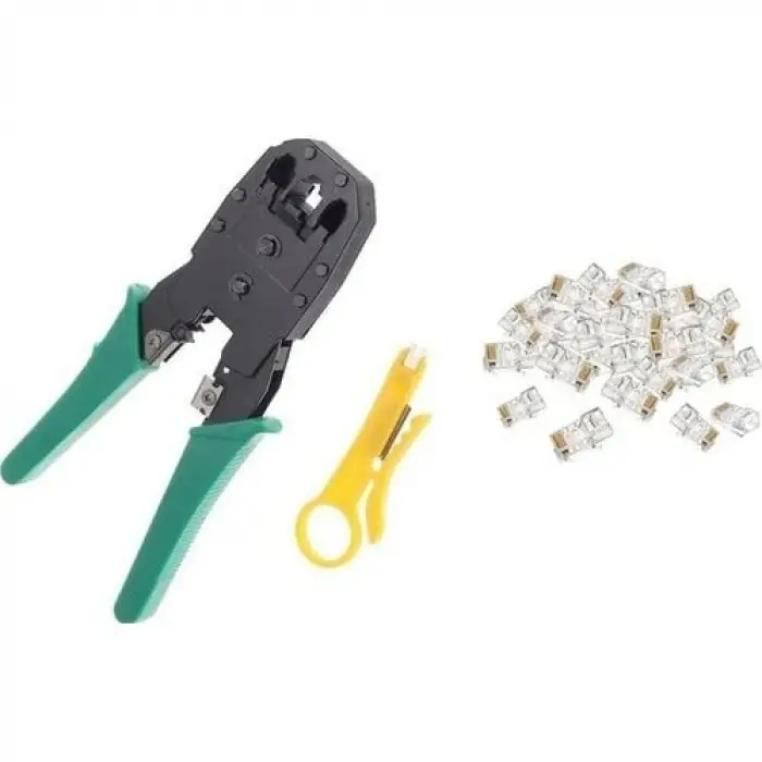 Pense + Tester + 100 Adet RJ45 Network Seti