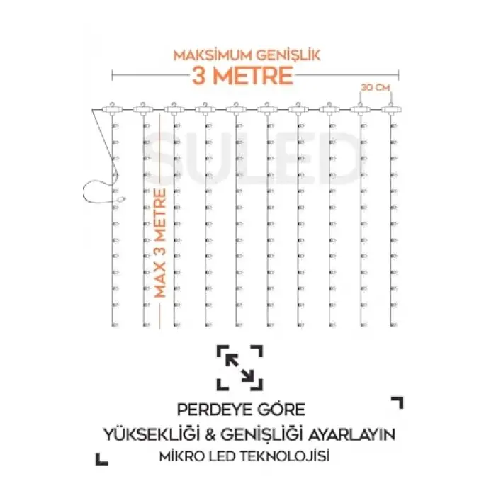 PERDE LED 3X3 KUMANDALI ANIMASYONLU
