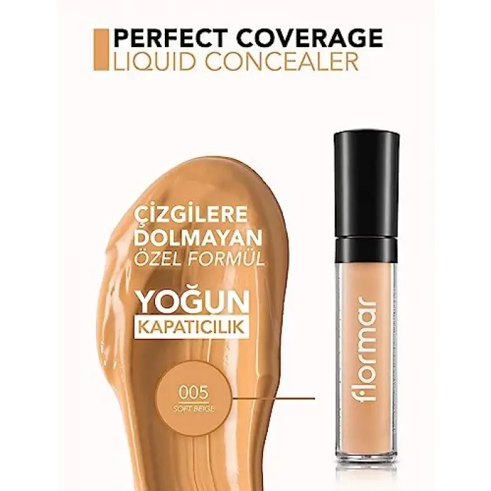 Perfect Coverage Hafif Yapılı & Yarı Mat Bitişli Likit Kapatıcı 005 SOFT BEIGE