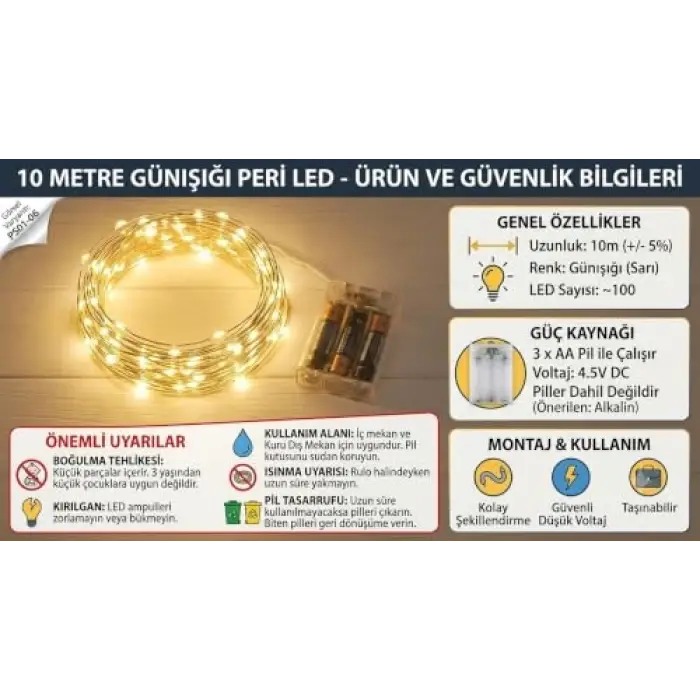 Peri led 10 Metre (Sarı)