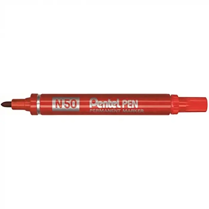 Permanent Marker, Yuvarlak Uç, Metal Gövde, Siyah