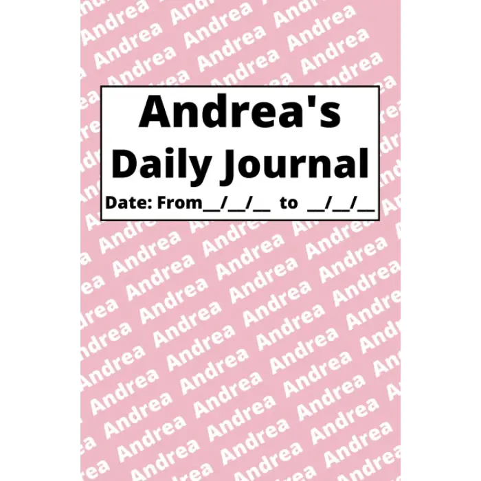 Personalized Daily Journal - Andrea: Pink cover
