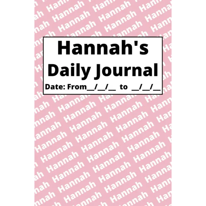 Personalized Daily Journal - Hannah: Pink cover